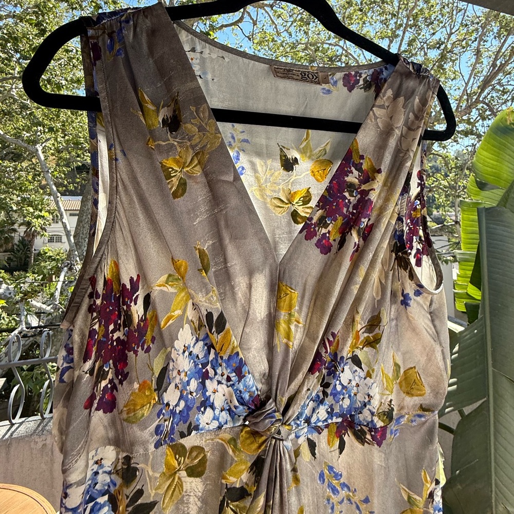 GO BY GO SILK Floral Midi Dress